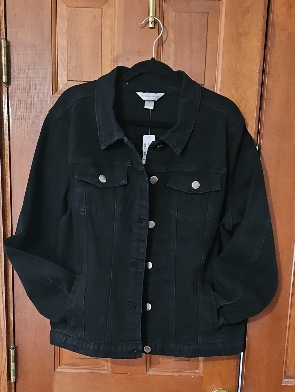 Christopher And Banks NWT Women's Black Denim Jacket Sz XL